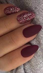 Let it dry and then paint flower petals in a glossy hue. Splendid Dark Red Matte Almond Shape Nail Polish Dark Red Nails Red Nails Dark Nails
