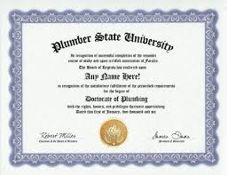 Plumber Plumbing Degree Custom Gag Diploma Doctorate Certificate Funny Customized Joke Gift Novelty Item By Gd Novel Joke Gifts Practical Jokes Toys Games