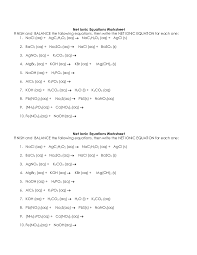 Back to 50 net ionic equations worksheet. Worksheet Molecular And Ionic Equations