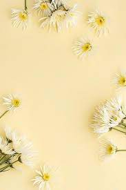 This Image Contains White Florals On A Soft Yellow Background Bunga Kuning Latar Belakang Pemandangan Abstrak