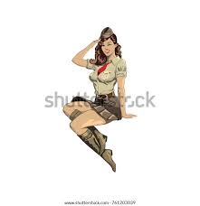 Cute Military Pilot Pin Girl Sitting Stock Vector Royalty Free 761203039