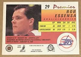 1990-91 BOB ESSENSA O-PEE-CHEE PREMIER OPC ROOKIE CARD #29 WINNIPEG JETS