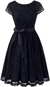 Ivnis Rs90033 Women S Vintage Lace V Back Bridesmaid Party Dress Short Prom Dress Cap Sleeve Black S At Amazon Lace Skater Dress Cap Sleeve Prom Dress Fashion