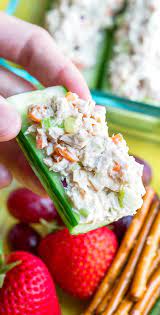 Tuna Salad Cucumber Boats Recipe Peas And Crayons Recipe Easy Delicious Recipes Recipes Homemade Sushi