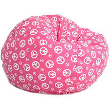 New Pink Peace Sign Large Comfortabl Overstuffed Bean Bag Chair Durabilty Sturdy Pink Bean Bag Bean Bag Chair Kids Christmas List