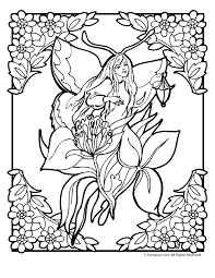 Here is a coloring sheet of a beautiful fairy hanging out among the flowers, grass and insects. Flower Fairy Coloring Page 6 Woo Jr Kids Activities