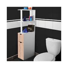 La salle de bain et les toilettes sont généralement les pièces les plus réduites dans une maison mais qui contiennent des petits objets difficilement aménageables. Idmarket Meuble Wc Etagere Bois Gain De Place Pour Toilette 2 Portes Hetre Colonne De Salle De Bain Rue Du Commerce