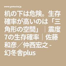 机の下は危険 生存確率が高いのは 三角形の空間 震度7の生存確率 佐藤和彦 仲西宏之 幻冬舎plus 三角形 確率 救助活動