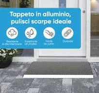 Zerbino alluminio esterno spazzole grigio, tappetino alluminio 40 x 60 cm,  zerbino da esterno, zerbino per uso esterno in alluminio, zerbino da ...