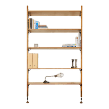 The idea of connecting wall shelves had never occurred to me until with the modules and bases can be endlessly varied and compositions can be made to your own taste. Theo Modular Shelving Unit With 5 Shelves