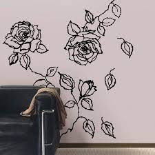 Rose Wall Decal Rose Wall Sticker Flowers Decal Flower Etsy In 2021 Rose Wall Flower Wall Decals Wall Stickers Bedroom