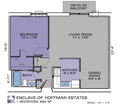 This floor plan includes a large bedroom with. One Bedroom Apartment Enclave Apartments