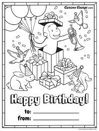 Free printable curious george coloring pages for kids. Curious George Coloring Pages Birthday Card