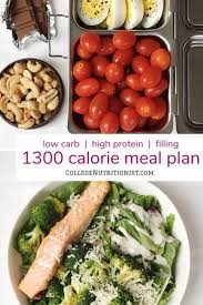 1300 Calorie Filling Low Carb Meal Plan With Guacamole And Salmon The College Nutritionist 1300 Calorie Meal Plan Low Carb Meal Plan Calorie Meal Plan