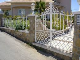 Ferro Fundido Branco Portao De Ferro Projeto De Cerca Exteriores De Casas