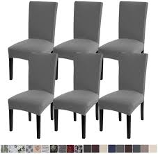 fuloon 6 pack super fit stretch removable washable short dining chair protector cover seat slipc dining chairs dining room chair slipcovers dining chair covers
