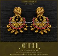 Chandbali earrings are your beauty hacks to look absolutely stunning for the festive seasons. Gold Chandbali Earrings Nakshi Art Of Gold Jewellery Coimbatore