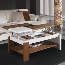 Table Basse Relevable Plateau Bois Et Blanc Mobilier Et Deco Table Basse Relevable Table Basse Plateau Table Basse Avec Plateau Relevable