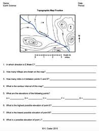 Worksheet Topographic Map Practice Editable Map Worksheets Map Reading Topographic Map