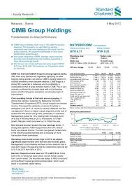 Cimb group is an indigenous asean investment bank. Cimb Group Holdings Standard Chartered Bank Research