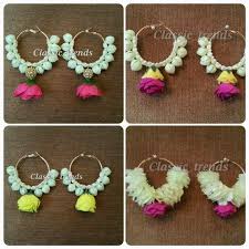 Flower Hoops For Mehndi Artificial Flowers Wedding Flower Jewelry Flower Jewellery Fresh Flower Jewelry