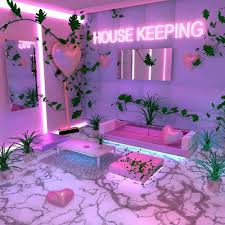 Cyber Tech Neon Bedroom Neon Room Aesthetic Rooms
