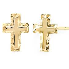 Check spelling or type a new query. Solid 14k Yellow Gold Cross Earrings