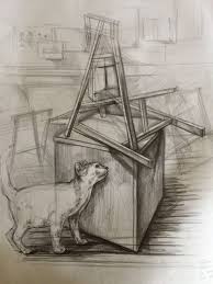 Imgesel Kompozisyon Karakalem Kedi Imaginary Cat Composition Pencil Drawing Drawing Cizim 2020 Cizim Kedi