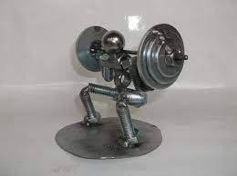 4 Plates Dead Lift Weight Lifter Metal Bolt Figurine Athlete Scrap Metal Art Metal Art Diy Metal Art