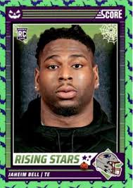 Jaheim Bell 2024 Score Football Halloween Green Bats RC #20 New England  Patriots