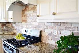 Diy faux brick backsplash in the kitchen. Do It Yourself Brick Veneer Backsplash Remington Avenue
