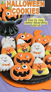 Cute Halloween Cookies Decorated Cookies Tutorial Halloween Cookies Decorated Jack O Lantern Cookies