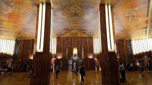 Its lobby (accessible to the visitors) is one of the best examples of art deco in new york. Chrysler Building Lobby Ceiling Mural Evergreene Building Lobby Chrysler Building Lobby Interior