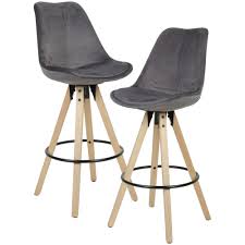 Barhocker industrial thekenhocker tresenhocker drehhocker vintage bistrohocker. Finebuy 2er Set Barhocker Samt Massivholz Design Barstuhl Skandinavisch 2 Stuck Tresenhocker Mit Lehne