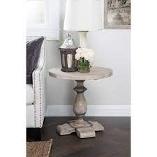 Kosas Home Rustic Westminster Warm Grey Round End Table From Hayneedle Com Table Decor Living Room Kosas Home Round Accent Table