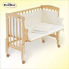 Fabimax Bedside Cot Pro Mattress Classic And Bumper Patricia Cream Materasso Lettino Bebe