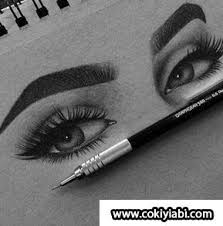 Karakalem Ile Cizilmis Bayan Gercek 3d Renkli Goz Cizimleri Ve Teknikleri Guzel Sozler Eye Art Eye Drawing Art Drawings
