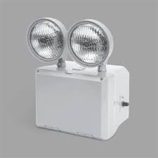 Lavex Industrial Wet Location Cold Weather Ready Remote Capable Dual Head Led Gray Emergency Light With Battery Backup