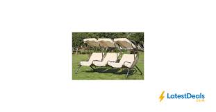 3seater Canopy Chair Cup Holders Outdoor Removable Swing Wowcher 3 Seater Outdoor Swing Chair W Remo In 2020 Swing Chair Outdoor Swinging Chair Outdoor Swing