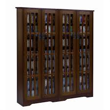 The piece features a tongue and groove Leslie Dame 62 Double Cd Dvd Wall Media Cabinet In Walnut M 954w