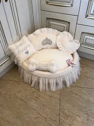 Excited To Share This Item From My Etsy Shop Ivory Princess Pet Bed With Crown Sparkles Designer Pet Pet Cat Bed Medi Dog Bed Luxury Princess Dog Bed Dog Bed