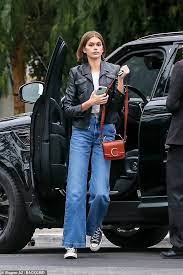 Pin By Rachelle On Kaia Gerber Leather Jacket Street Style Kaia Gerber Style Celebrities Leather Jacket