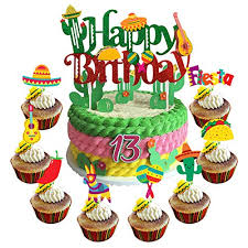Stunning mexican table decorations with piñatas. Fiesta Cake Toppers Mexican Cupcake Decorations For Mexican Fiesta Party Decorations Taco Birthday Party Supplies Cactus Llama Maracas Sombrero Happy Birthday Cake Topper 25 Pcs Flyers Online