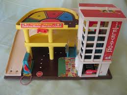 Fisher price little people fun sounds rescue station. Vintage Fisher Price Garage Parking Ramp Cars Little People Vintage Toys Childhood Toys Childhood Memories