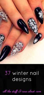 Acrylic Black And Blue Nail Designs Winter Nails 37 Ideas Sparkly Nail Designs Nail Designs Glitter Winter Nails