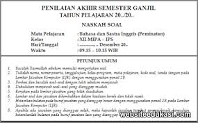 Soal Pas Bahasa Inggris Peminatan Kelas 12 K13 Tahun 2020 2021 Websiteedukasi Com