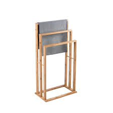 Porte Serviette En Bambou H 82 Cm Meuble De Salle De Bain La Foir Fouille