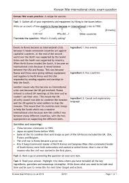 Gcse History Worksheet Korean War International Crisis Exam Question