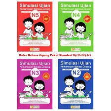 Download online contoh soal bahasa jepang tingkat a d download soal jlpt n5 2019, download online contoh soal tes ujian kemampuan bahasa jepang setara jlpt n1 n2 n3 n4 n5 file zip berisi soal dan jawaban tingkat a d. Buku Bahasa Jepang Simulasi Ujian Jlpt N5 N4 N3 N2 Paket 4 Buku Cd Shopee Indonesia