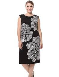 Chicwe Women S Plus Size Lined Floral Printed Sleeveless Dress Knee Length Work And Casual Plus Size Short Dresses Plus Size Cocktail Dresses Plus Size Dress
